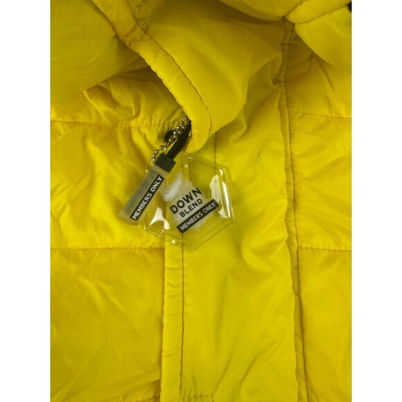 NWT Members Only Men's Popover Puffer Down Jacket Yellow Size Large - Picture 4 of 9